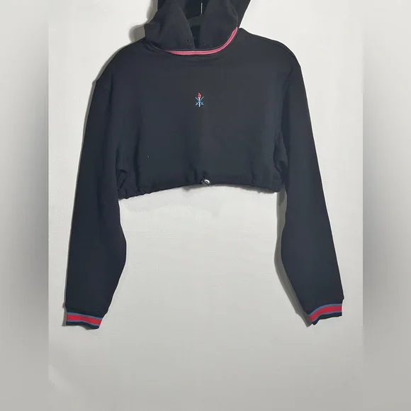 Opening Ceremony Ringer Cropped Black Textured Fabric XS - Picture 2 of 13